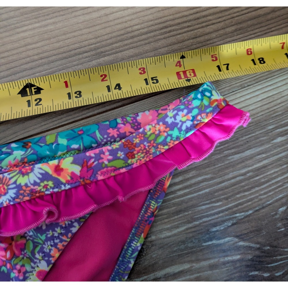 Victoria's Secret VS Floral Ruffle Pink Cheeky Bikini Bottom Medium - Picture 5 of 6